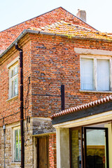 Ancient red brick residential building at Nessebar, Bulgaria
