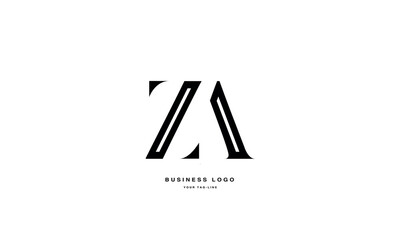 Obraz premium ZA, AZ, Z, Abstract Letters Logo Monogram