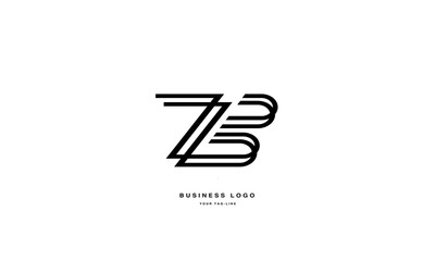 ZB, BZ, Z, B, Abstract Letters Logo monogram