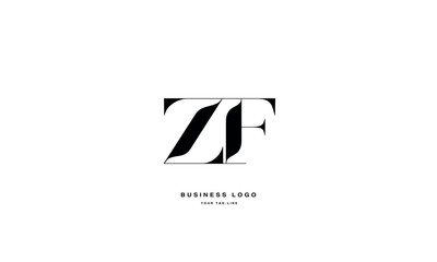 ZF, FZ, Z, F, Abstract Letters Logo Monogram