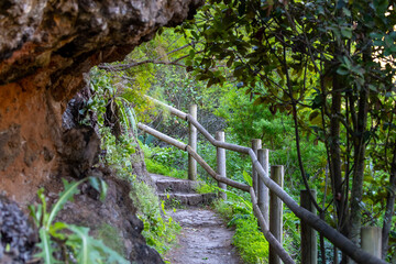 Hiking trail in the hills of Canary islands