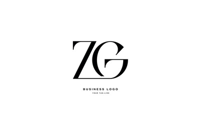 ZG, GZ, Z, G, Abstract Letters Logo Monogram