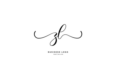 Alphabet Letters ZL, LZ, Initials Logo Monogram