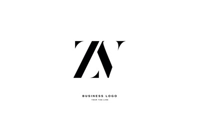 Alphabet Letters ZV, VZ, Initials Logo Monogram