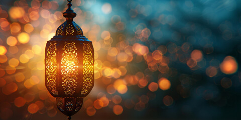 Ramadan Kareem. Ramadan lantern on glowing background for Holy month Ramadan celebration - 745376632