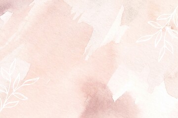 Fototapeta premium Pink Neutral Abstract Watercolor Link tree Background 