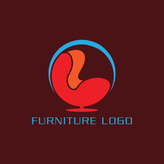 home office furniture logo design vector