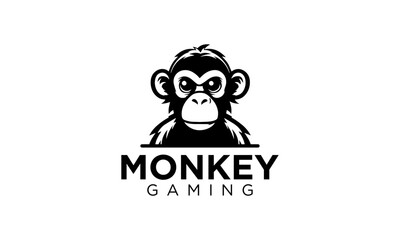 Monkey gaming mascot logo icon, silhouettes mascot sketch concept , monkey mascot logo icon