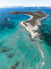 Espalmador island aerial view, Formentera bay