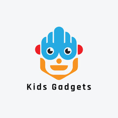 kids gadget tech store logo design vector