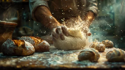 Zelfklevend Fotobehang bread making © robertchouraqui