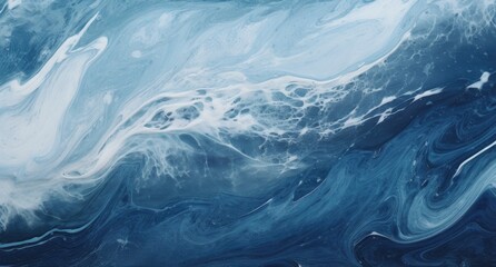 Fototapeta premium Blue and white waves in the ocean.