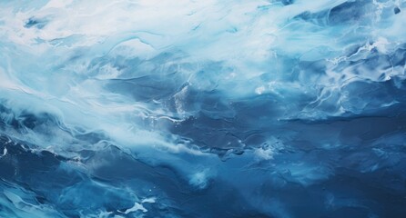 Blue and White Waves in the Ocean