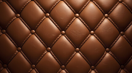 Close-up texture of diamond-shaped stitched genuine leather