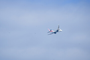 Fototapeta na wymiar airplane in the sky near zurich airport