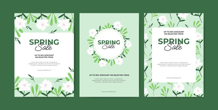 Set of spring sale banner