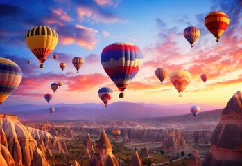 Obraz premium A bunch of hot air balloons flying in the sky.