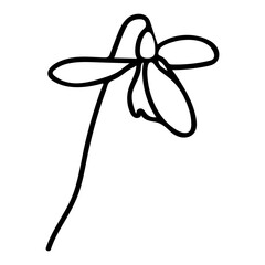 tattoo, sketch, freehand drawing, floristry, snowdrops, contour, one line, vector, leaves, petal, leaves, nature, organic