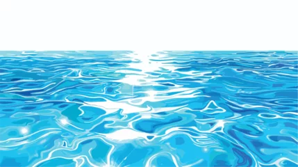 Tuinposter Bright Blue Water Under Sun Tropical Hot Climate Vector © zoni