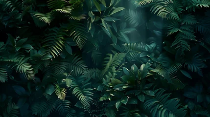 Foto op Plexiglas Detalhes exuberantes Closeup de samambaia verde com brotos se abrindo capturado com lente macro e luz natural suave © Alexandre