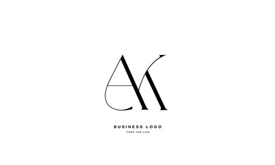 AK, KA, A, K, Abstract Letters Logo Monogram