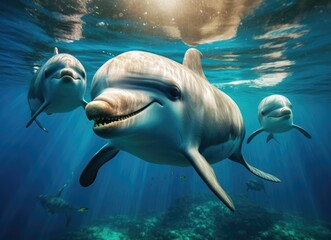 Dolphins Swimming in the Ocean