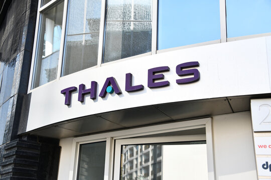 Berlin, Germany - June 9, 2023: Capital Representative Office Political Affairs of Thales in Berlin - Thales is a French multinational company