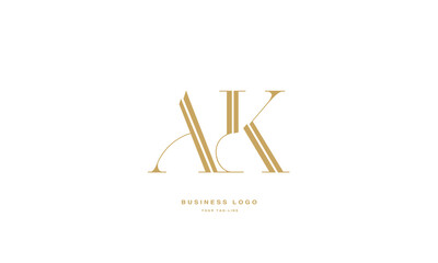AK, KA, A, K, Abstract Letters Logo Monogram