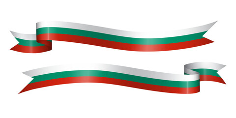 set of flag ribbon with colors of Bulgaria for independence day celebration decoration