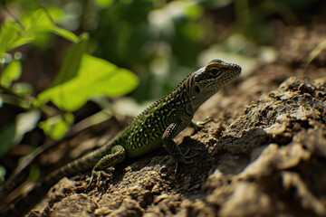 Fototapeta premium lizard on the stone
