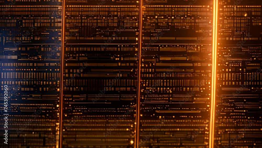Poster wall with computer circuitry generative ai