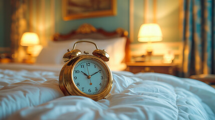 Alarm clocks on bedside