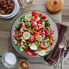 salad with cheese and tomatoes