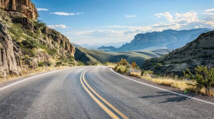 Naklejka premium Scenic mountain road in Texas