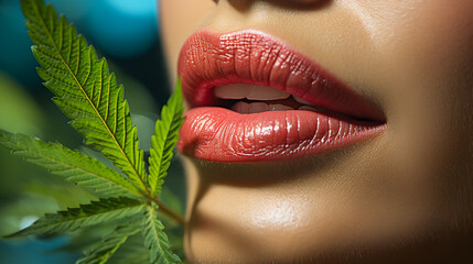 A Woman in the Hemp Fields. Marijuana for Health. Cannabis Bloom