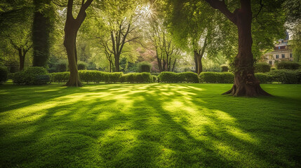 Obraz premium Smooth Carpet of Verdant Grass. Expansive Green Serenity Landscape