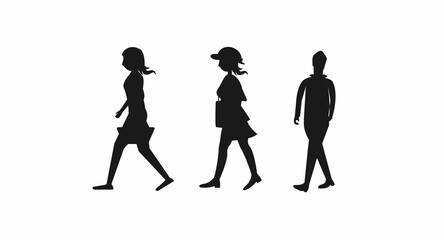 Three People Walking Silhouettes One Which Is Man Other Is Wearing Hat