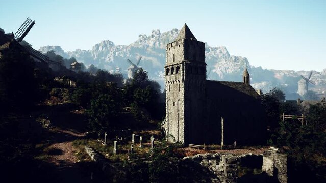 The old Christian church is built of Basalt