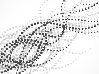 Abstract background of smooth dotted lines, halftone wave. Vector