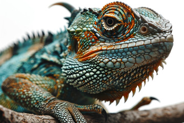 Fototapeta premium Green lizard on a tree