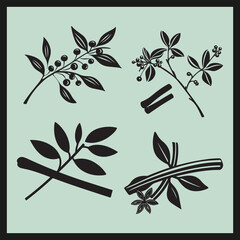 vector set of leaves