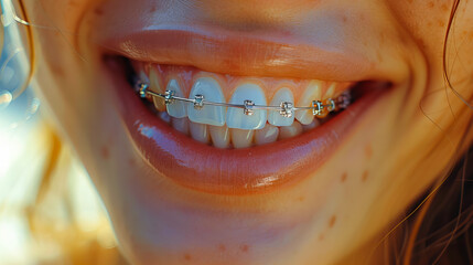 Dental Braces for a Healthy, Beautiful Mouth . Healthy Teeth. Dentistry and Orthodontics for a Beautiful Smile