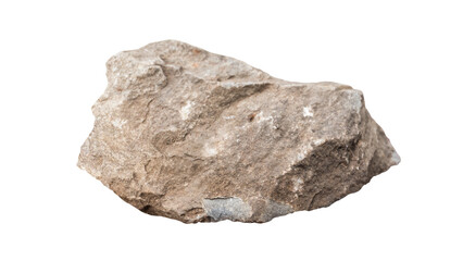 Large rough stone isolated on a white background. Nature element for design, cutout outline included inside