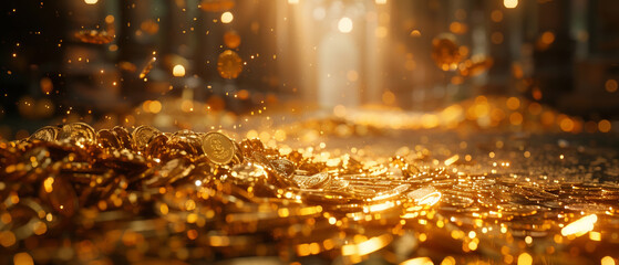 Art style concept rich and gold and money and goal,