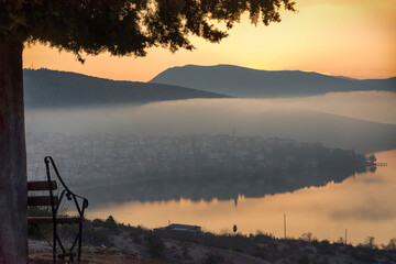 sunrise over the lake