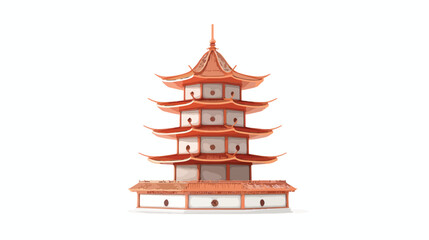 Naklejka premium China Pagoda Icon Isolated on White Background Vector