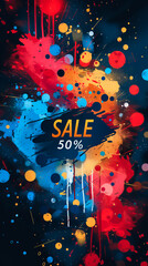 Discount Banner. Get 50 percent Off Now. Sale Poster