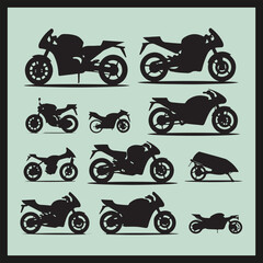set of vintage motorcycle