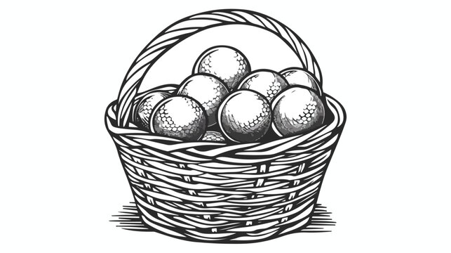 Club With Balls in Basket Golf Related Icon Image Ve