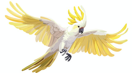 Cockatoo Bird Icon Over White Background. Colorful D